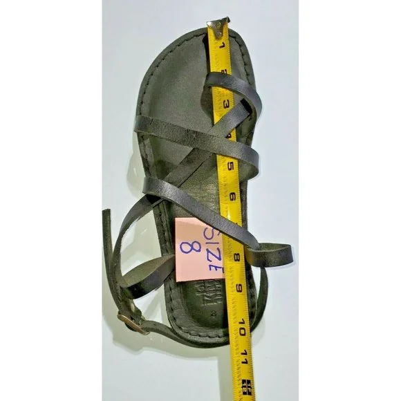 NEW JESUS - 01 SANDALS W HEEL UNISEX HANDMADE LEATHER BROWN NEW W/O BOX Brown - Picture 6 of 9